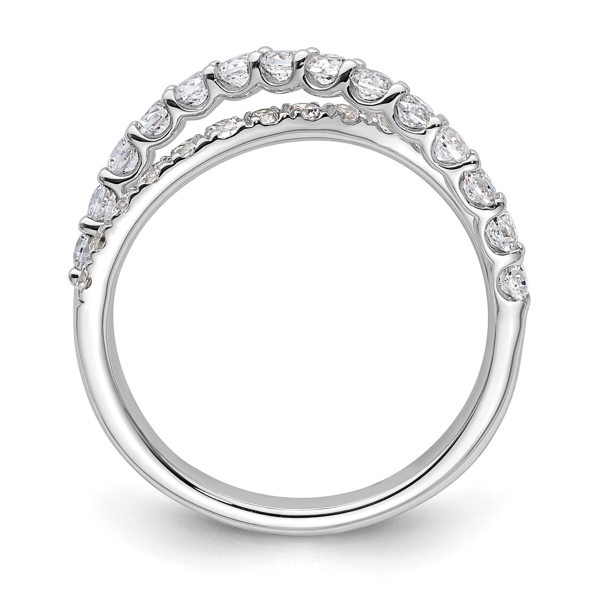 Lab-Grown Diamond Crisscross Band in 14K White Gold, 2.4mm (1 ct. tw.), Size 7 Secondary image