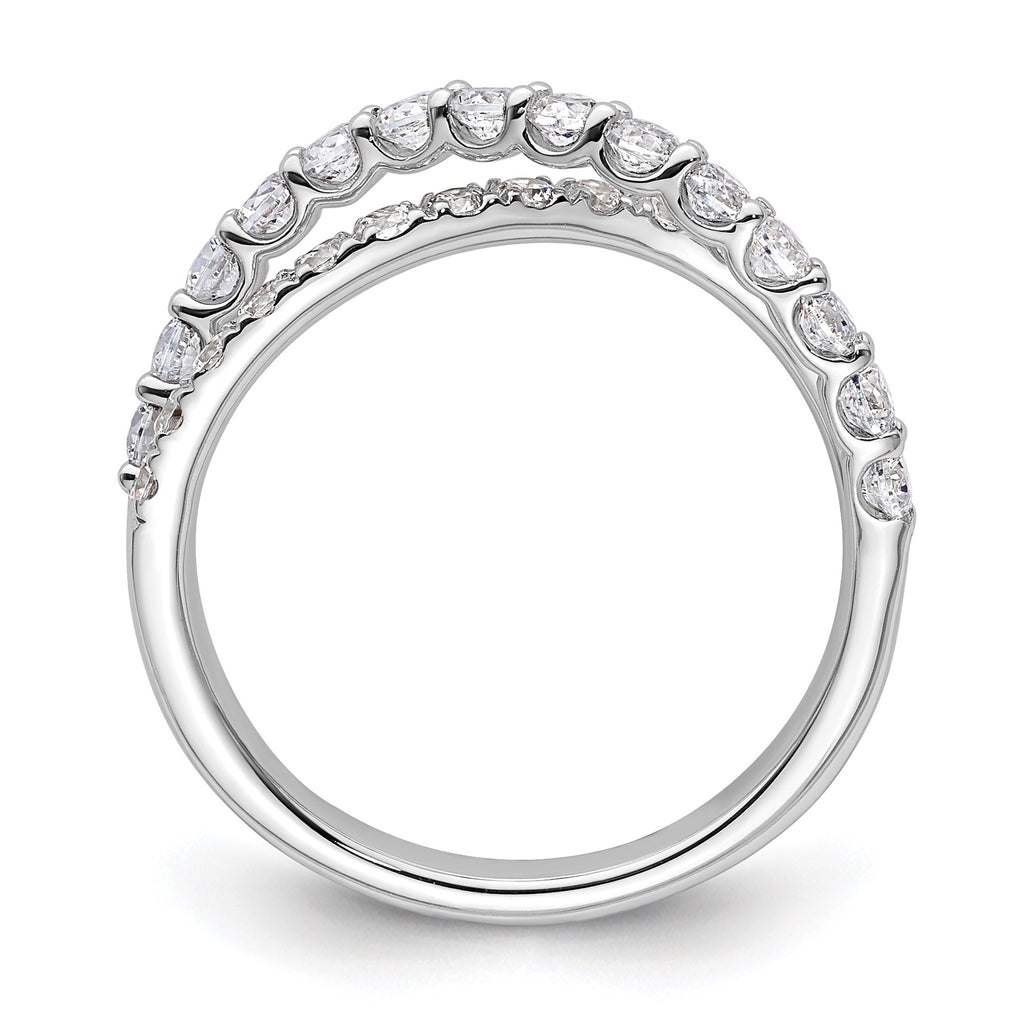 Lab-Grown Diamond Crisscross Band in 14K White Gold, 2.4mm (1 ct. tw.), Size 7 - Sophia Jewelers