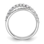 Lab-Grown Diamond Crisscross Band in 14K White Gold, 2.4mm (1 ct. tw.), Size 7 - Sophia Jewelers