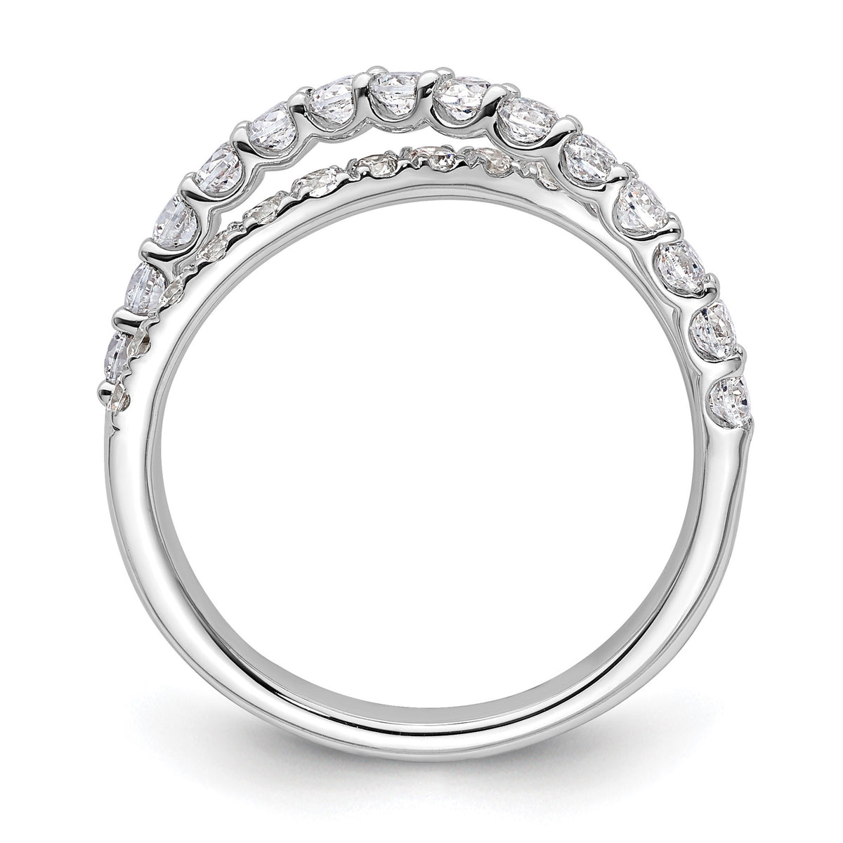 Lab-Grown Diamond Crisscross Band in 14K White Gold, 2.4mm (1 ct. tw.), Size 7 - Sophia Jewelers