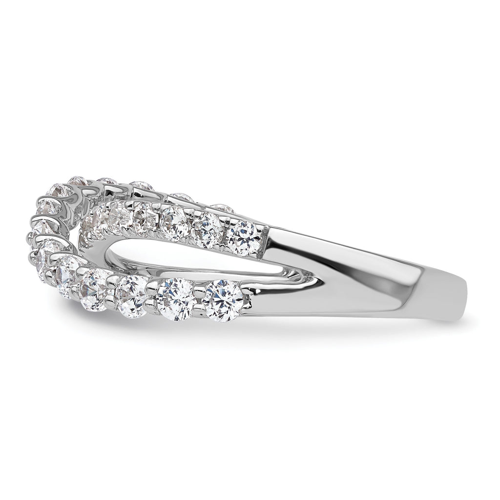 Lab-Grown Diamond Crisscross Band in 14K White Gold, 2.4mm (1 ct. tw.), Size 7 - Sophia Jewelers