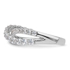 Lab-Grown Diamond Crisscross Band in 14K White Gold, 2.4mm (1 ct. tw.), Size 7 - Sophia Jewelers