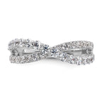 Lab-Grown Diamond Crisscross Band in 14K White Gold, 2.4mm (1 ct. tw.), Size 7 - Sophia Jewelers