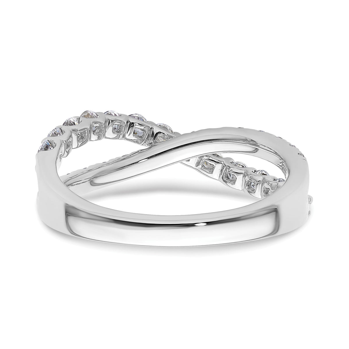 Lab-Grown Diamond Crisscross Band in 14K White Gold, 2.4mm (1 ct. tw.), Size 7 - Sophia Jewelers