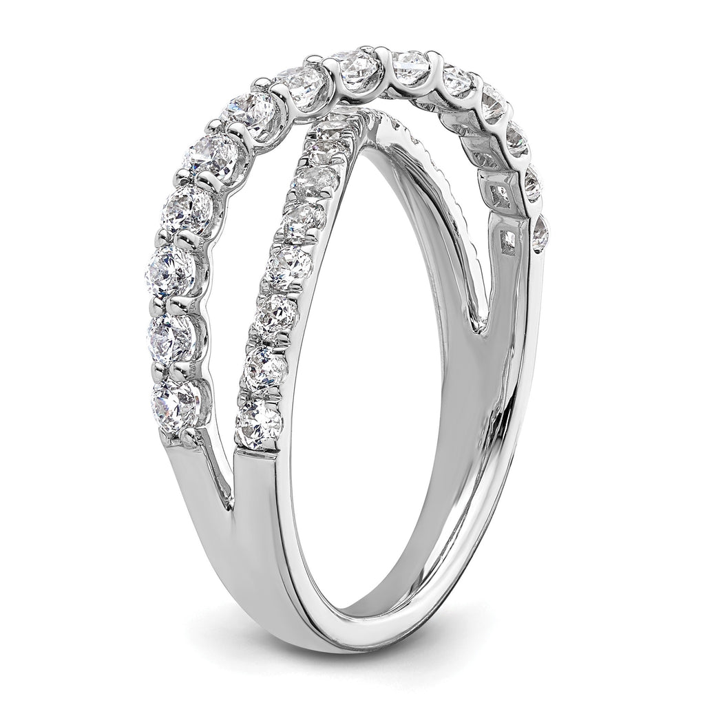 Lab-Grown Diamond Crisscross Band in 14K White Gold, 2.4mm (1 ct. tw.), Size 7 - Sophia Jewelers