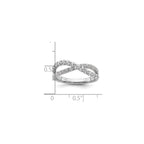 Lab-Grown Diamond Crisscross Band in 14K White Gold, 2.4mm (1 ct. tw.), Size 7 - Sophia Jewelers