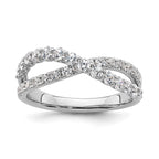 Lab-Grown Diamond Crisscross Band in 14K White Gold, 2.4mm (1 ct. tw.), Size 7 - Sophia Jewelers