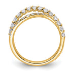 Lab-Grown Diamond Crisscross Band in 14K Yellow Gold, 2.4mm (1 ct. tw.), Size 7 - Sophia Jewelers