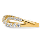 Lab-Grown Diamond Crisscross Band in 14K Yellow Gold, 2.4mm (1 ct. tw.), Size 7 - Sophia Jewelers