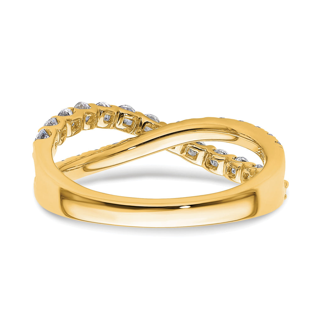 Lab-Grown Diamond Crisscross Band in 14K Yellow Gold, 2.4mm (1 ct. tw.), Size 7 - Sophia Jewelers