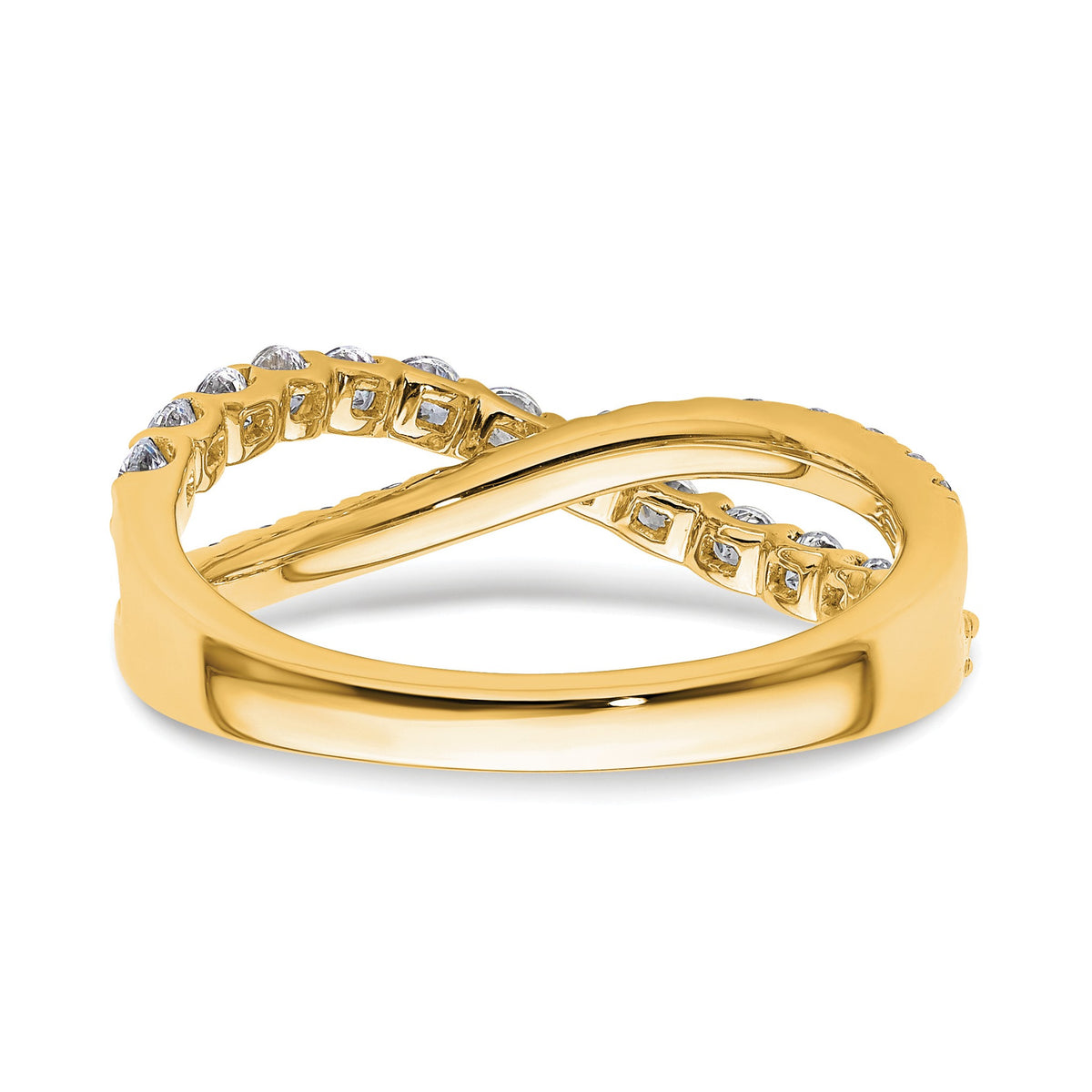 Lab-Grown Diamond Crisscross Band in 14K Yellow Gold, 2.4mm (1 ct. tw.), Size 7 - Sophia Jewelers