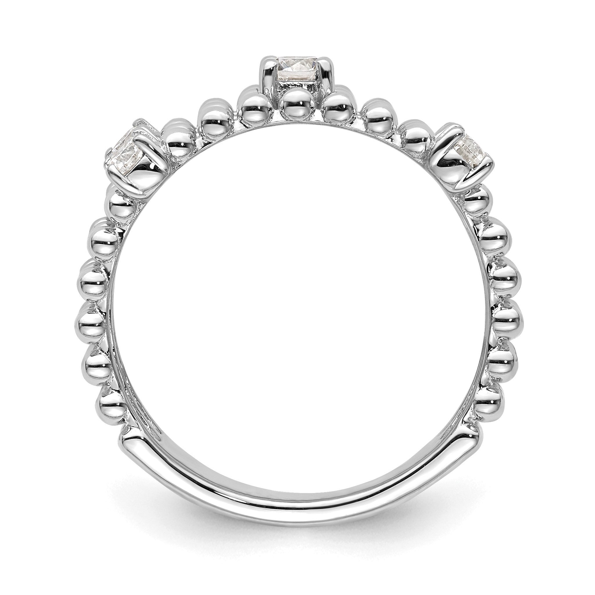 Lab-Grown Diamond Triple Band in 14K White Gold, 4mm (3/8 ct. tw.), Size 7 Secondary image