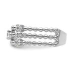 Lab-Grown Diamond Triple Band in 14K White Gold, 4mm (3/8 ct. tw.), Size 7 - Sophia Jewelers