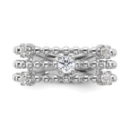 Lab-Grown Diamond Triple Band in 14K White Gold, 4mm (3/8 ct. tw.), Size 7 - Sophia Jewelers