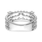 Lab-Grown Diamond Triple Band in 14K White Gold, 4mm (3/8 ct. tw.), Size 7 - Sophia Jewelers