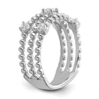 Lab-Grown Diamond Triple Band in 14K White Gold, 4mm (3/8 ct. tw.), Size 7 - Sophia Jewelers