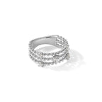 Lab-Grown Diamond Triple Band in 14K White Gold, 4mm (3/8 ct. tw.), Size 7 - Sophia Jewelers
