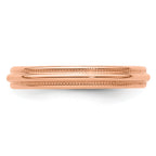 14k Rose Gold 3mm Lightweight Milgrain Half Round Wedding Band Size 9.5