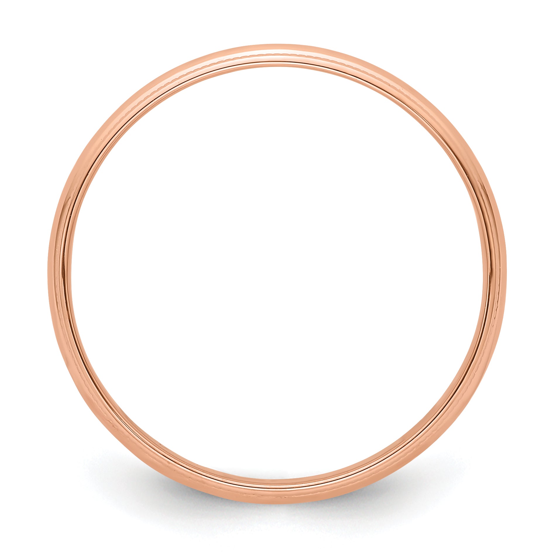 14k Rose Gold 4mm Lightweight Milgrain Half Round Wedding Band