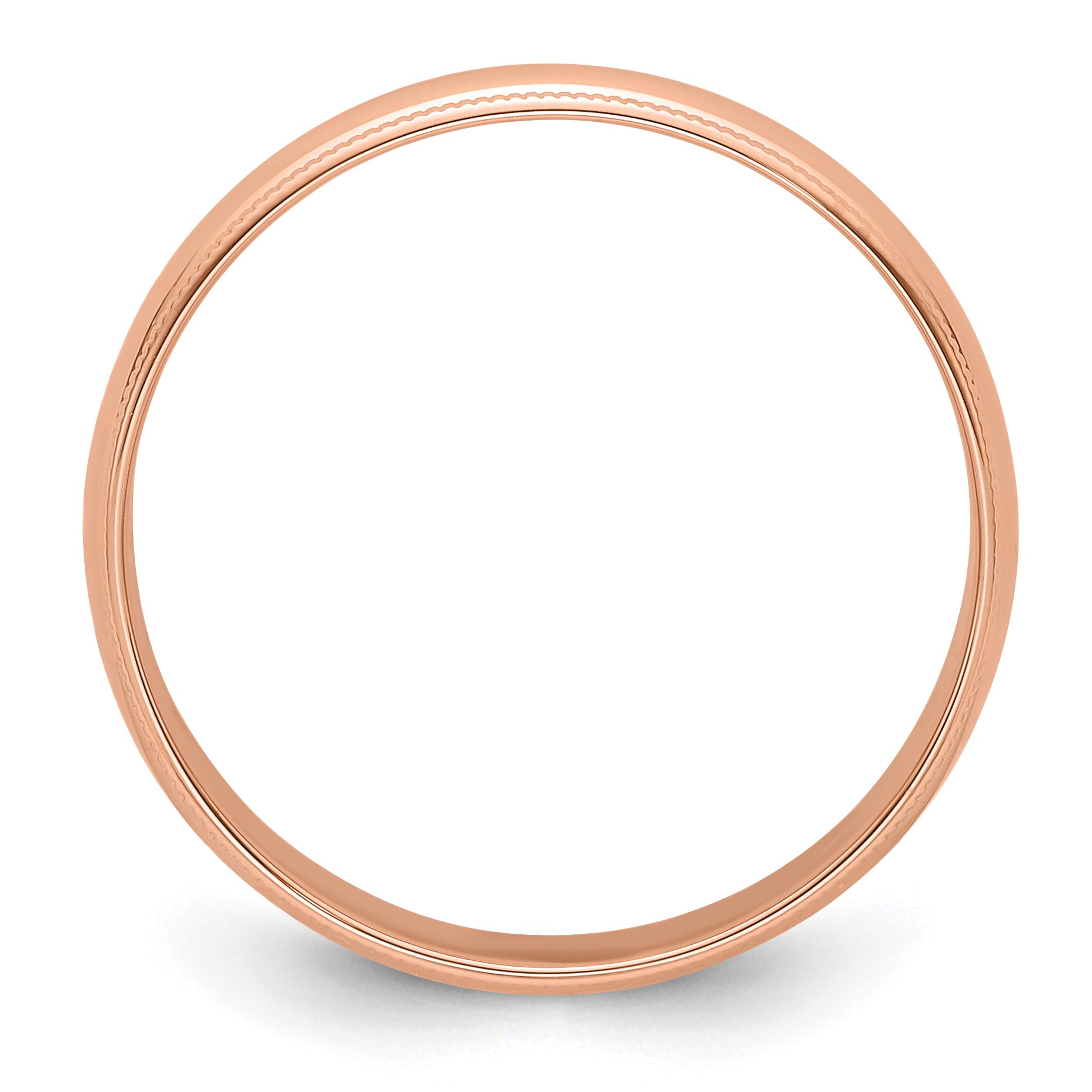 14k Rose Gold 5mm Lightweight Milgrain Half Round Wedding Band Size 9.5