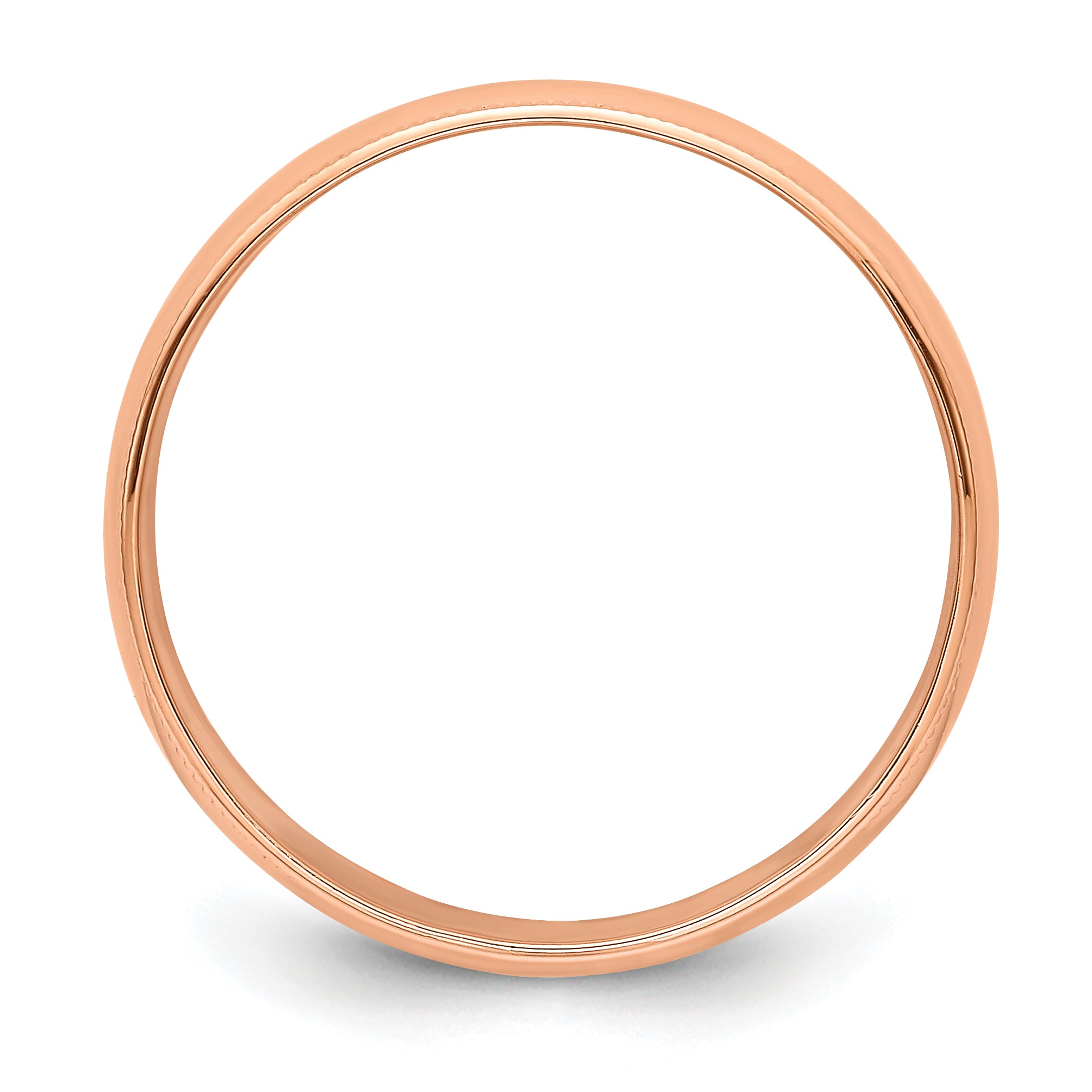 14k Rose Gold 6mm Lightweight Milgrain Half Round Wedding Band Size 9.5