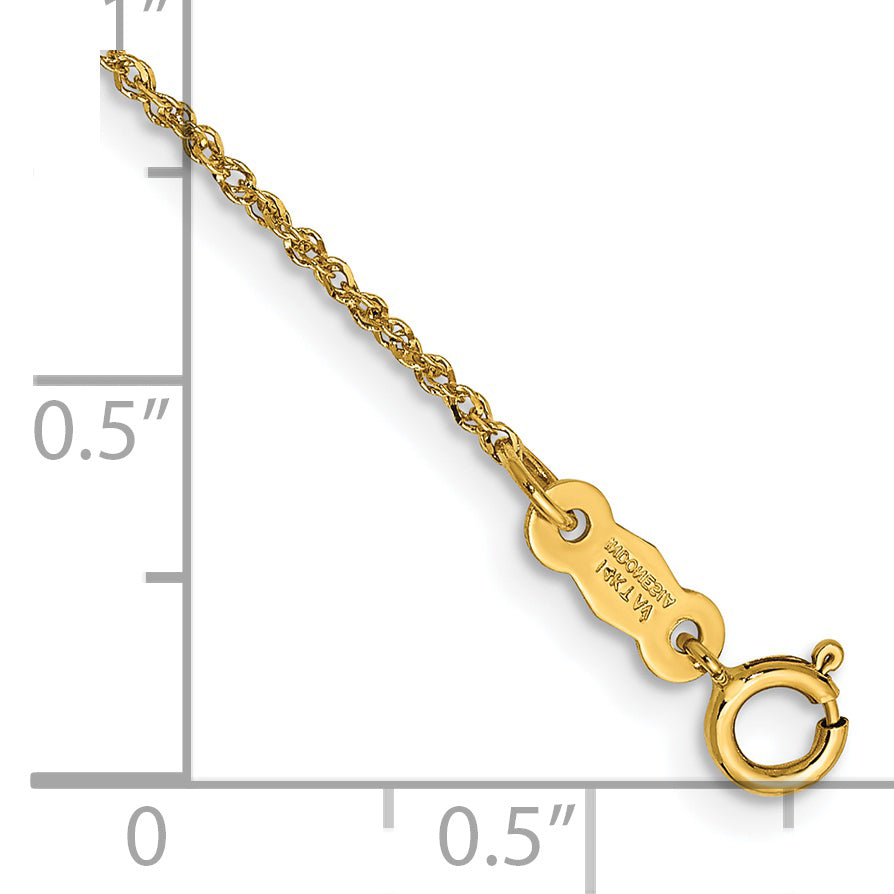 14K 6 inch 1.1mm Ropa with Spring Ring Clasp Chain