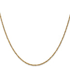 14K Yellow Gold Solid Rope Chain Necklace 1.7mm
