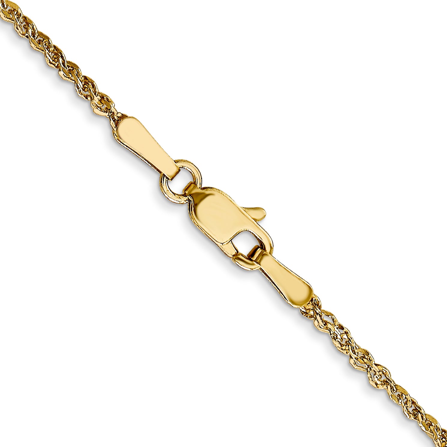 14K Yellow Gold Solid Rope Chain Necklace 1.7mm