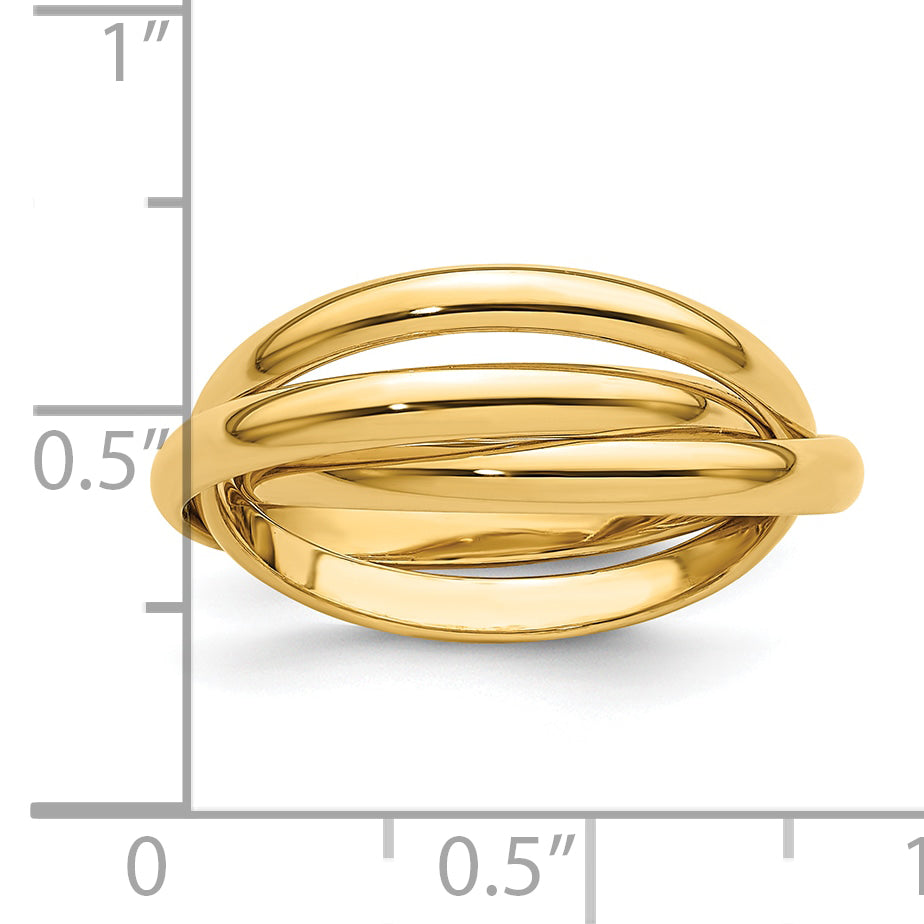 14k Polished Rolling Ring Size 4.5