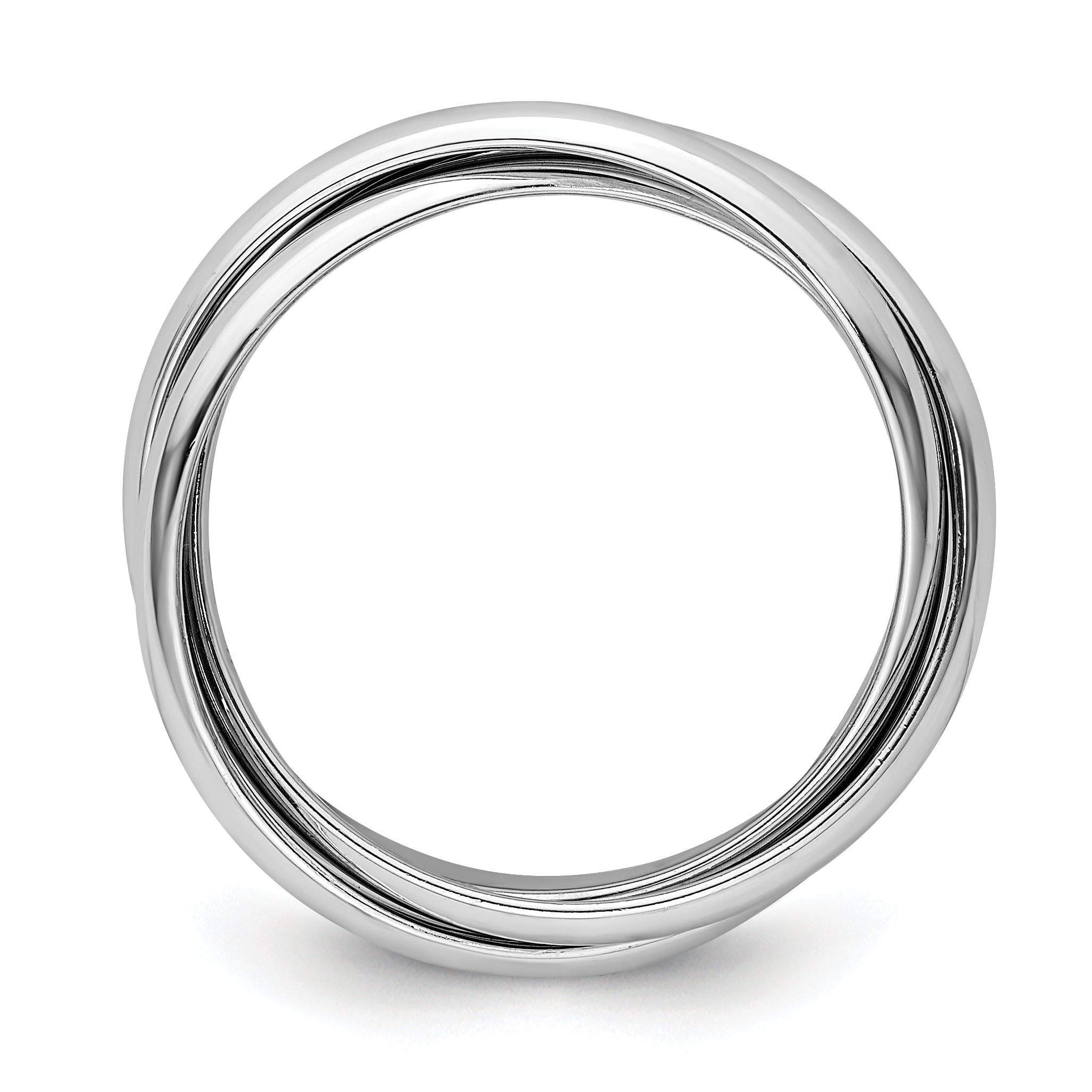 14k White Gold Polished Rolling Ring Size 4