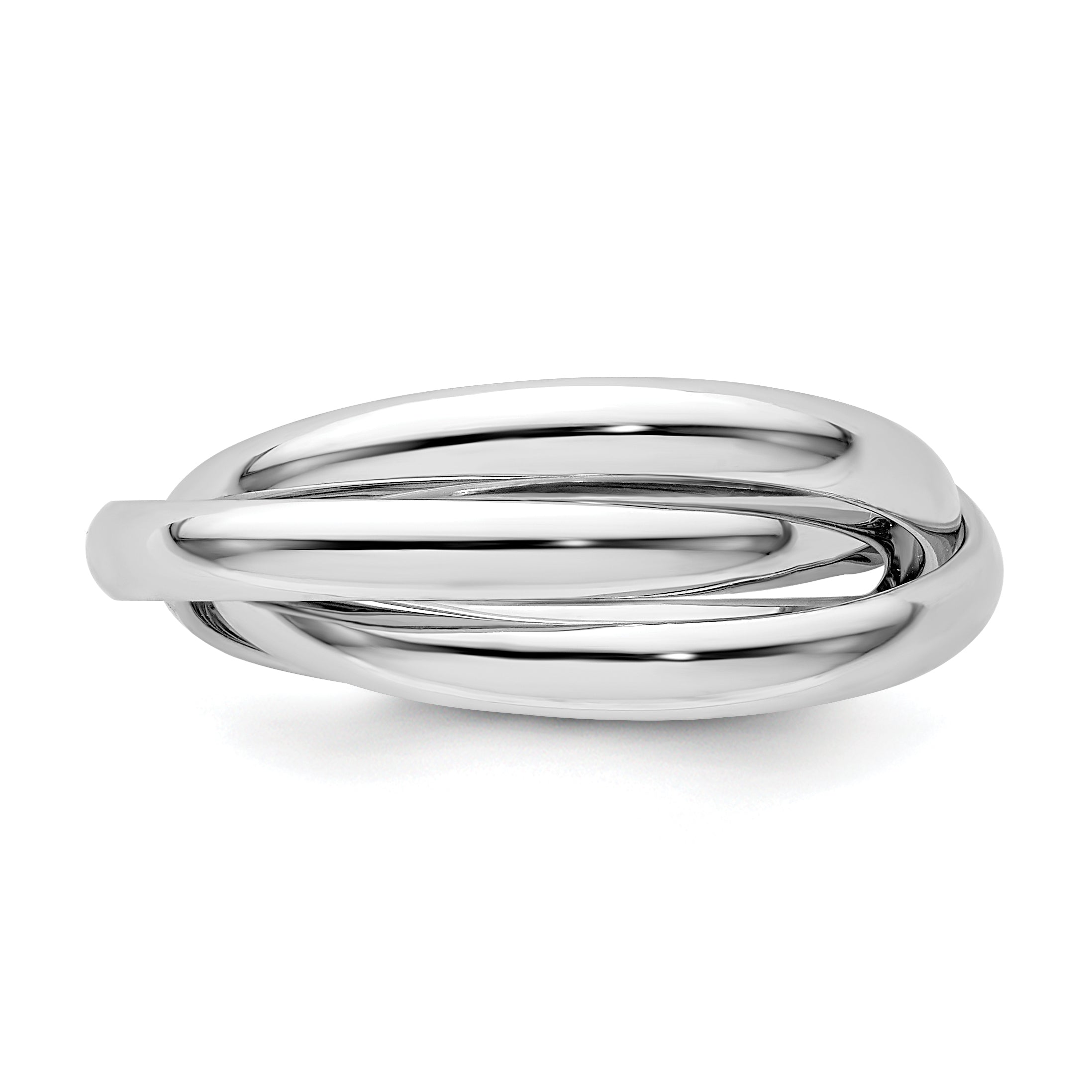 14k White Gold Polished Rolling Ring Size 4