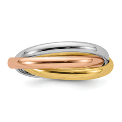 14k Tri-color Polished Rolling Ring