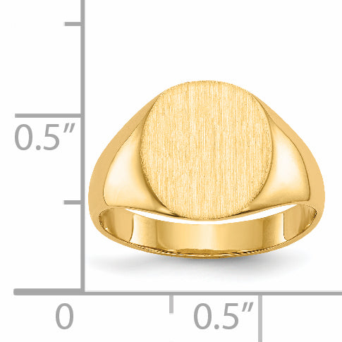 14k 10.0x11.5mm Closed Back Signet Ring