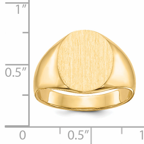 14k 12.0x14.5mm Closed Back Mens Signet Ring