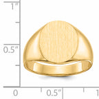 14k 12.0x14.5mm Closed Back Mens Signet Ring