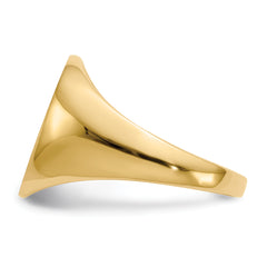 14k 13.0x16.0mm Closed Back Signet Ring