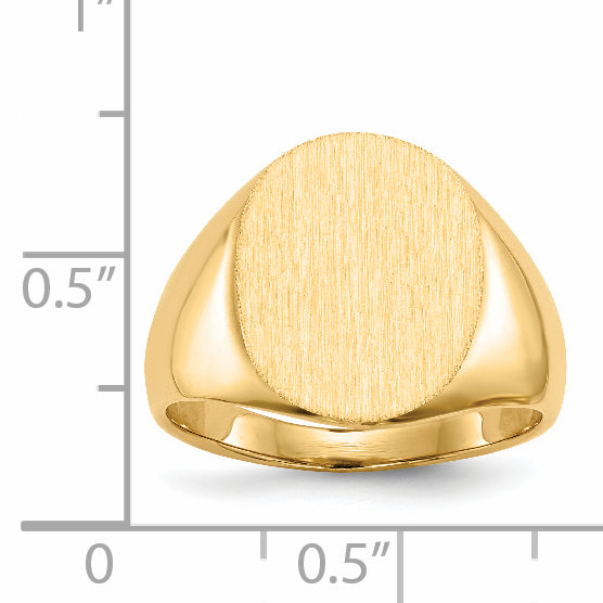 14k 13.0x16.0mm Closed Back Signet Ring