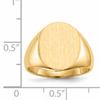 14k 13.0x16.0mm Closed Back Signet Ring