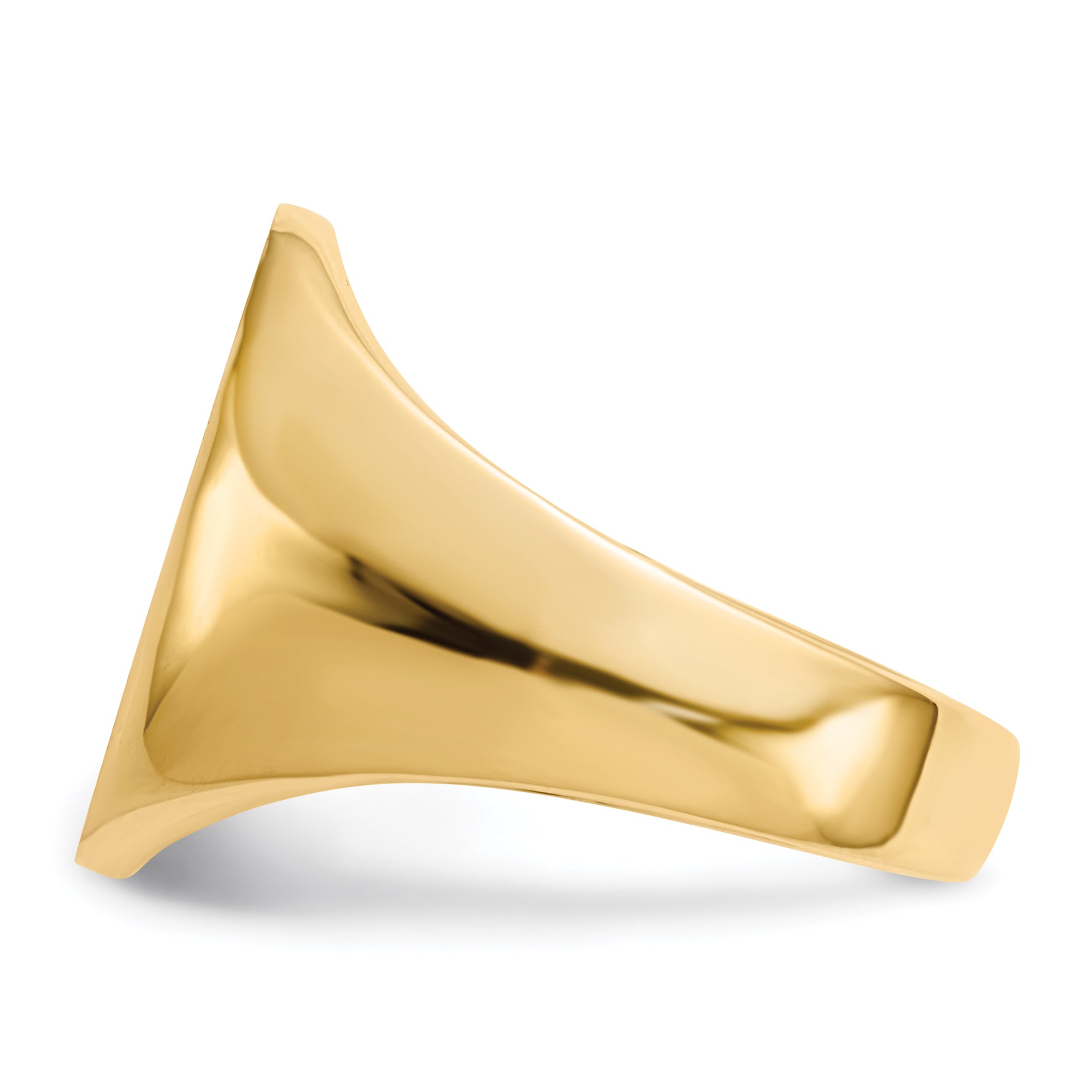 14k 14.0x18.0mm Closed Back Mens Signet Ring
