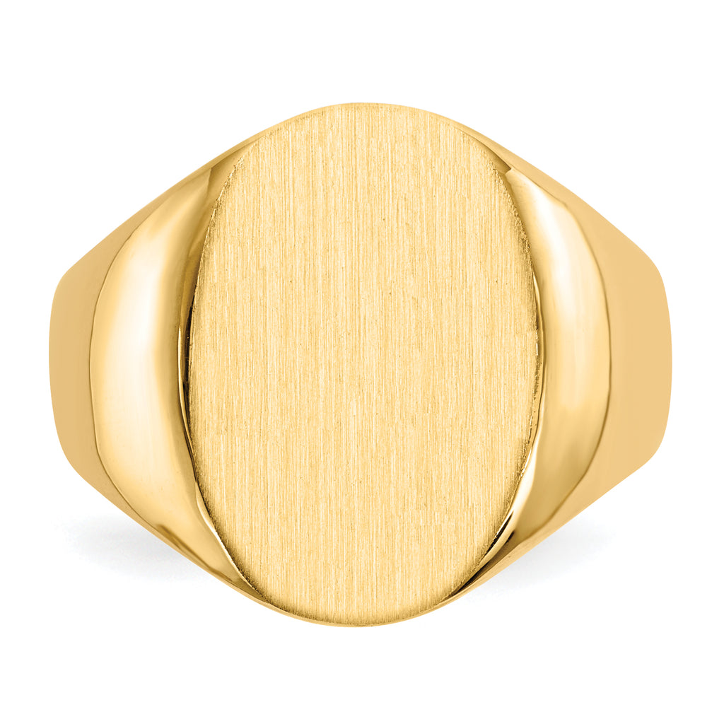 10ky 18.0x14.0mm Closed Back Men's Signet Ring
