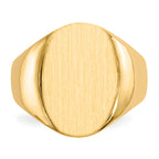 10ky 18.0x14.0mm Closed Back Men's Signet Ring