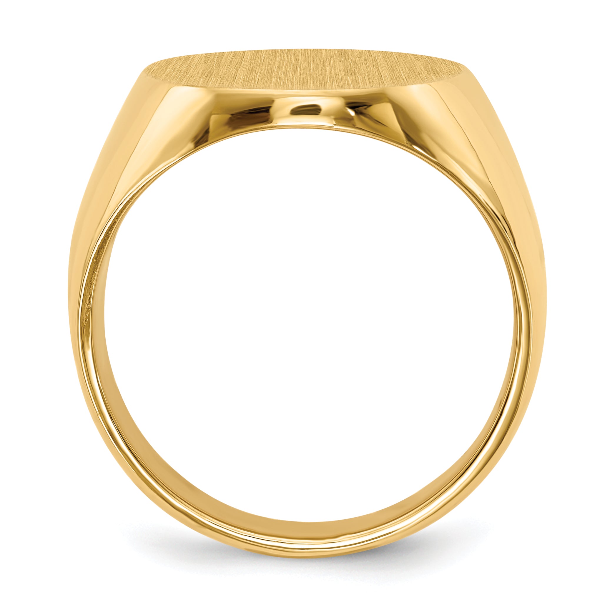 14k 15.5x19.0mm Closed Back Mens Signet Ring Secondary image