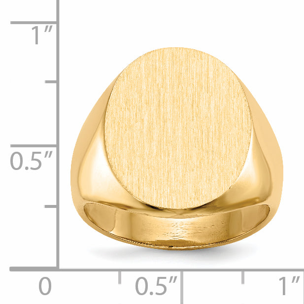 14k 15.5x19.0mm Closed Back Mens Signet Ring
