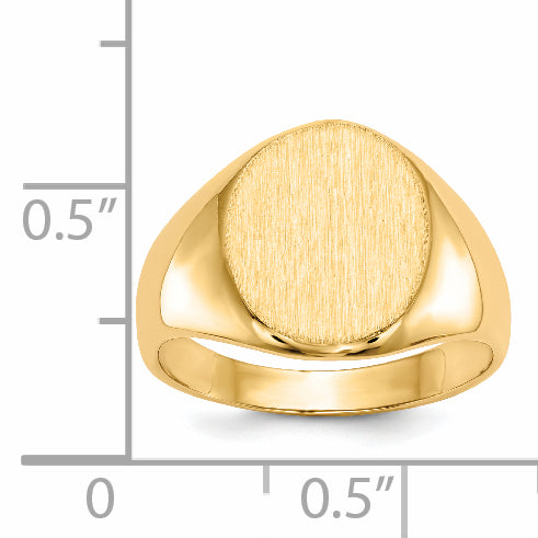 14k 11.0x12.5mm Open Back Signet Ring