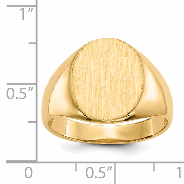 14k 12.5x16.0mm Open Back Mens Signet Ring