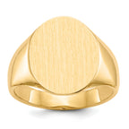 14k 14.0x18.0mm Open Back Mens Signet Ring