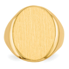 14k 16.5x20.0mm Open Back Mens Signet Ring