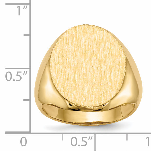 14k 16.5x20.0mm Open Back Mens Signet Ring