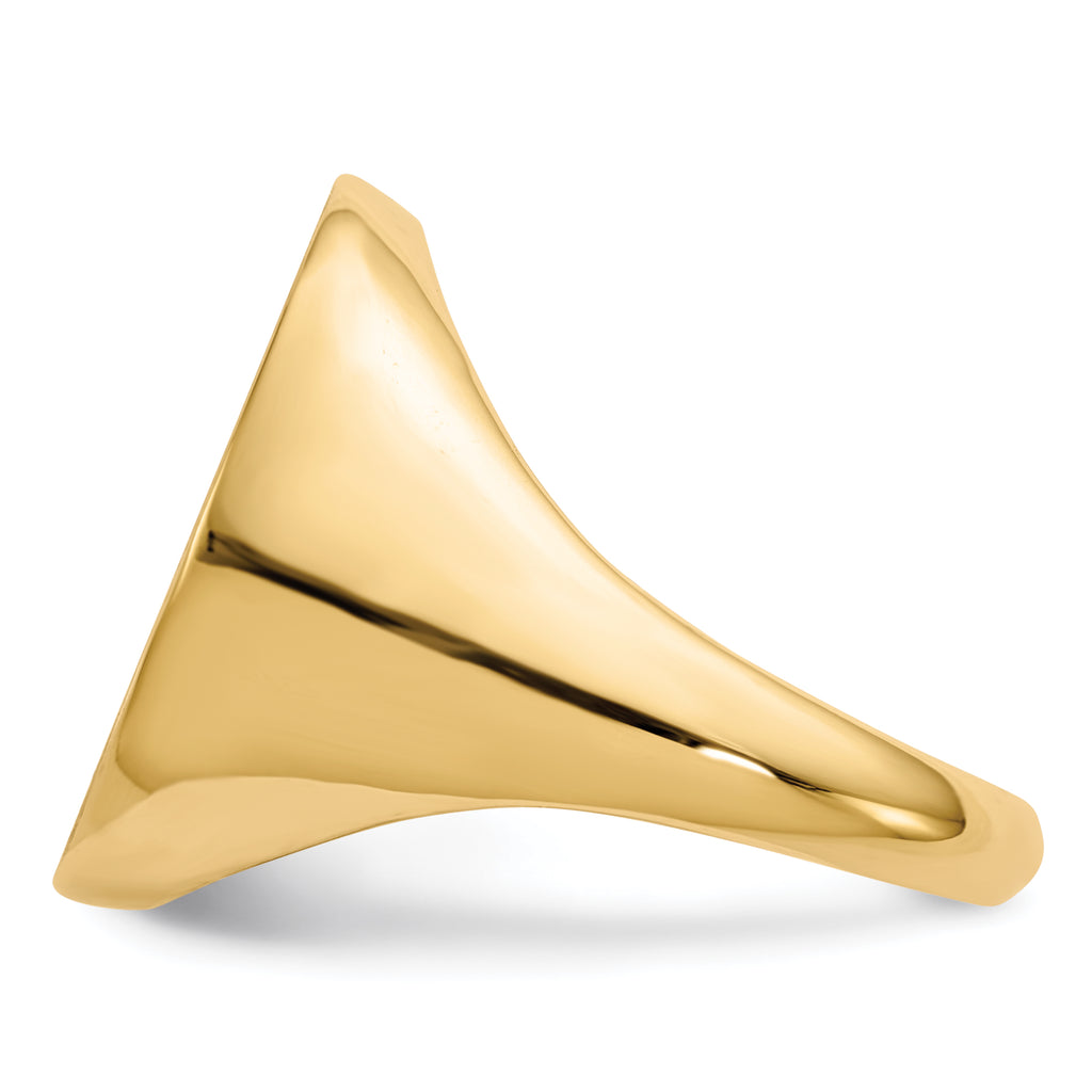 14k 18.0x22.0mm Open Back Mens Signet Ring