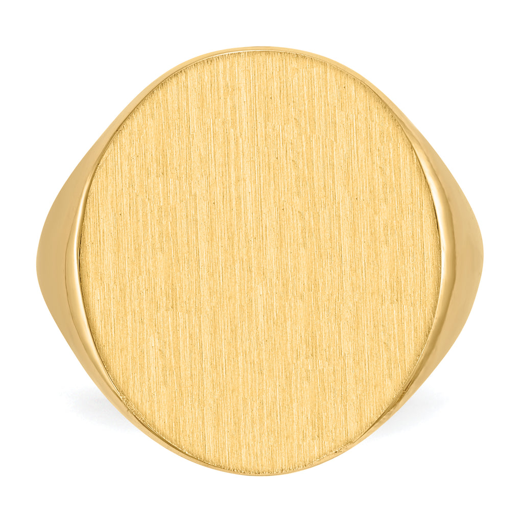 14k 18.0x22.0mm Open Back Mens Signet Ring